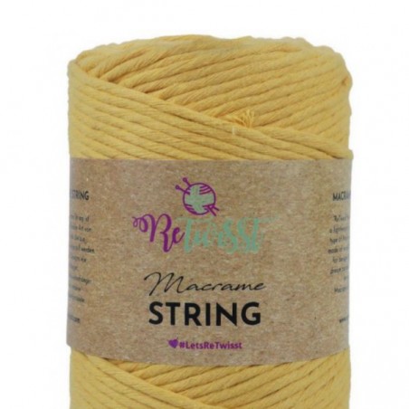 James C. Brett ReTwist Macrame String 3mm 01 Mustard