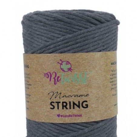 James C. Brett ReTwist Macrame String 3mm 03 Grey