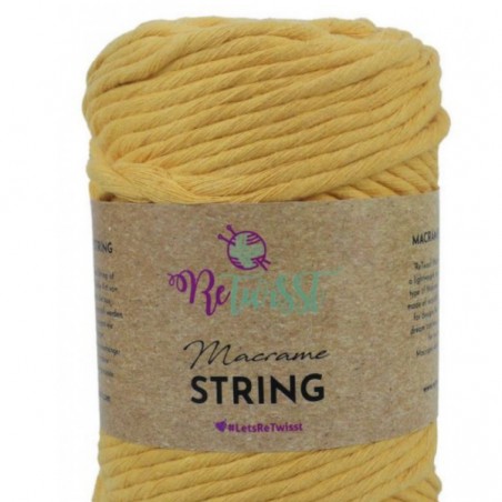 James C. Brett ReTwist Macrame String 5mm 01 Mustard