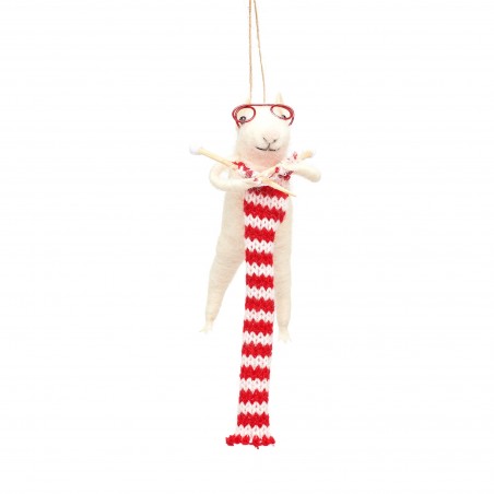Knitting Mouse Christmas Decoration (Sass & Belle)