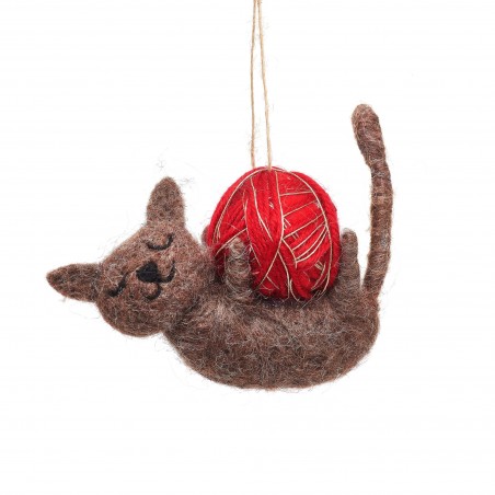 Cat & Ball of Wool Christmas Decoration (Sass & Belle)