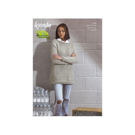 Knit's Recycled Pattern Simple Sweater KR7002