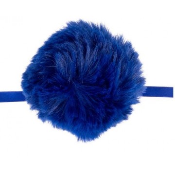 Pom Pom Faux Fur 11cm Blue
